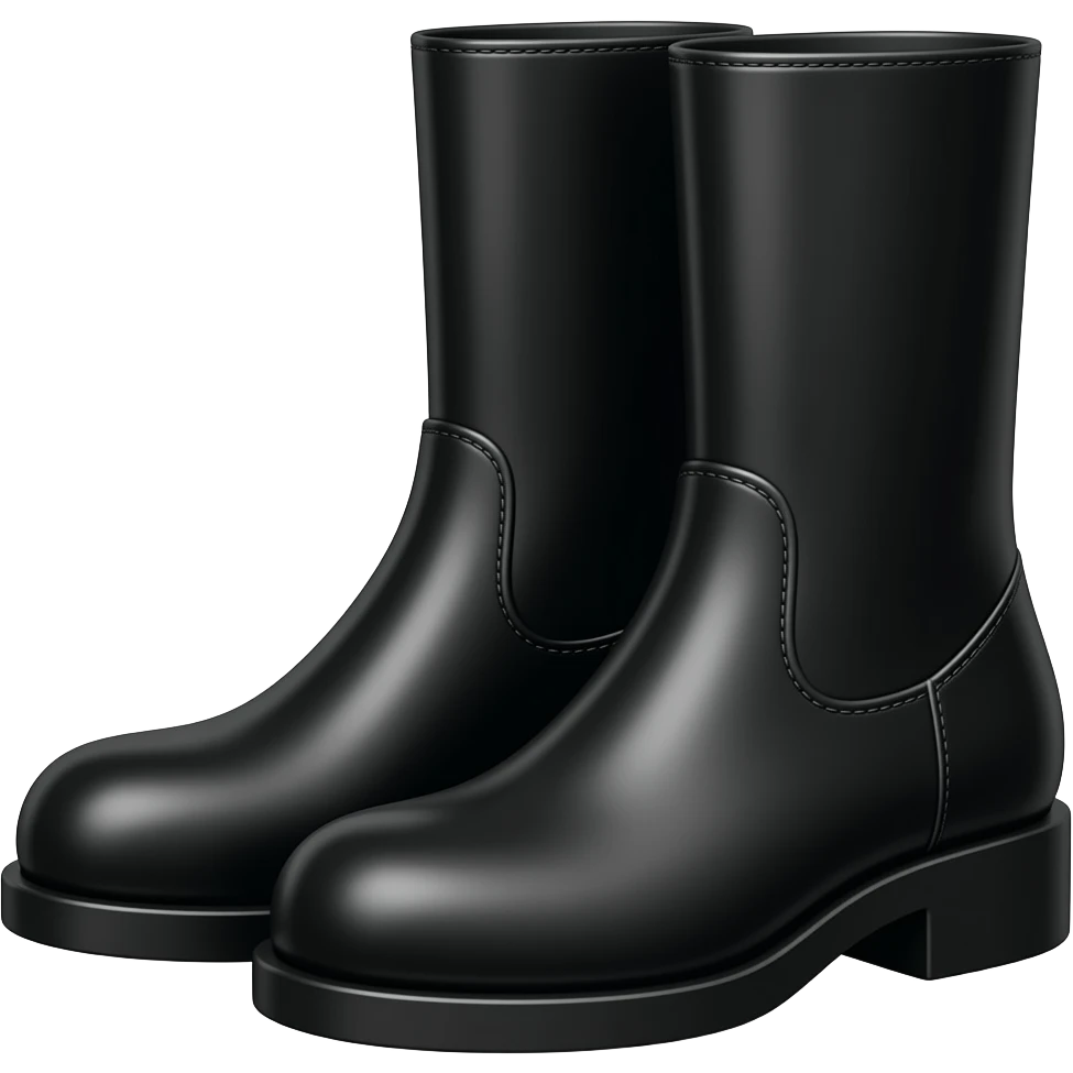Shiny black boots emoji