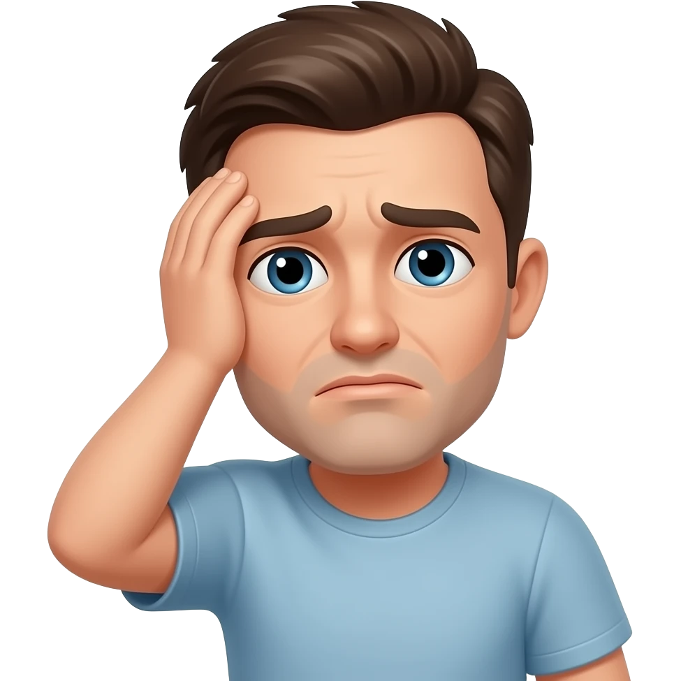 man feeling uncomfortable emoji