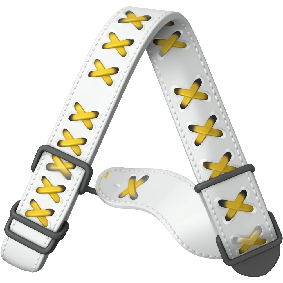 Лента для клюшки с белая и шнурки жёлые emoji