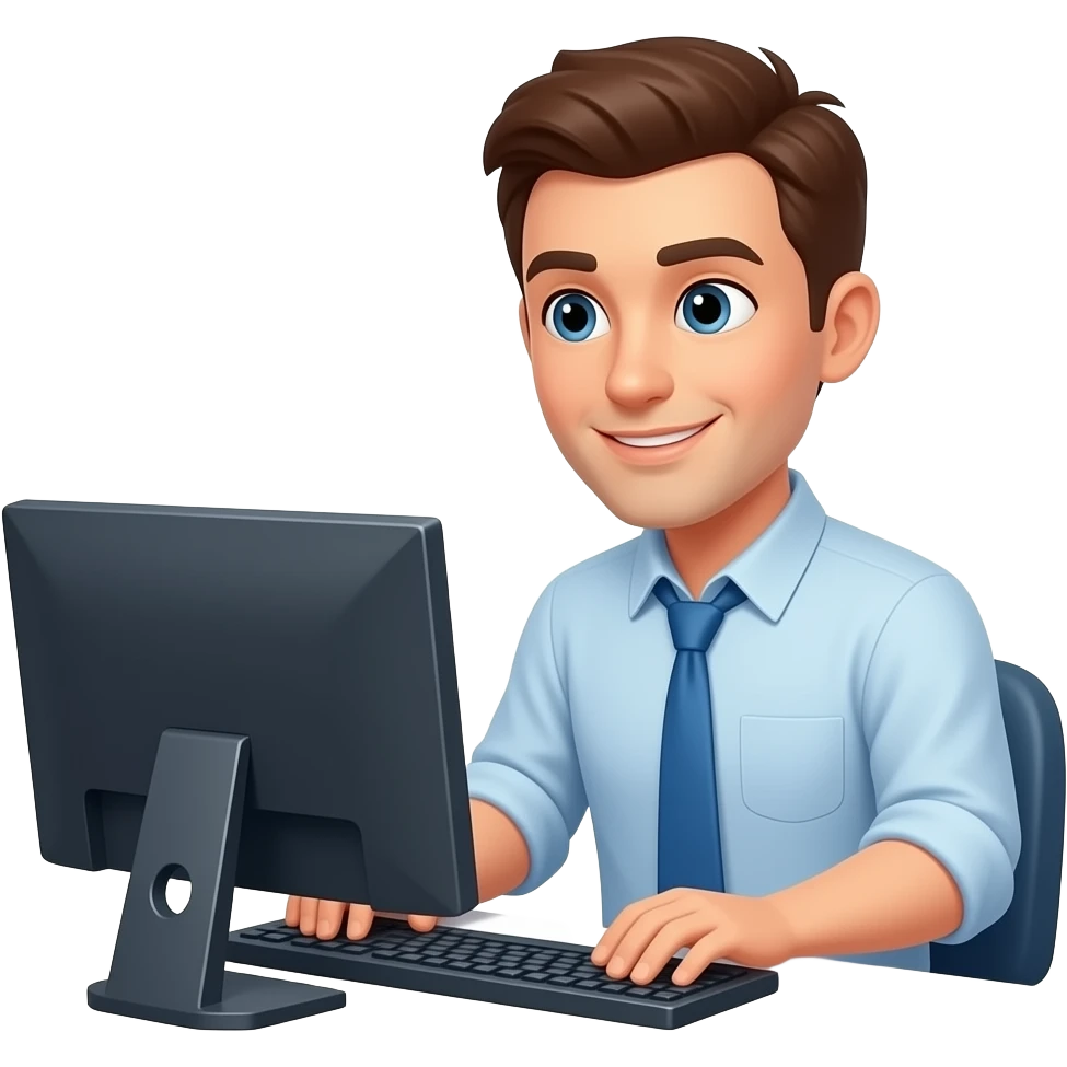 a man working on pc emoji