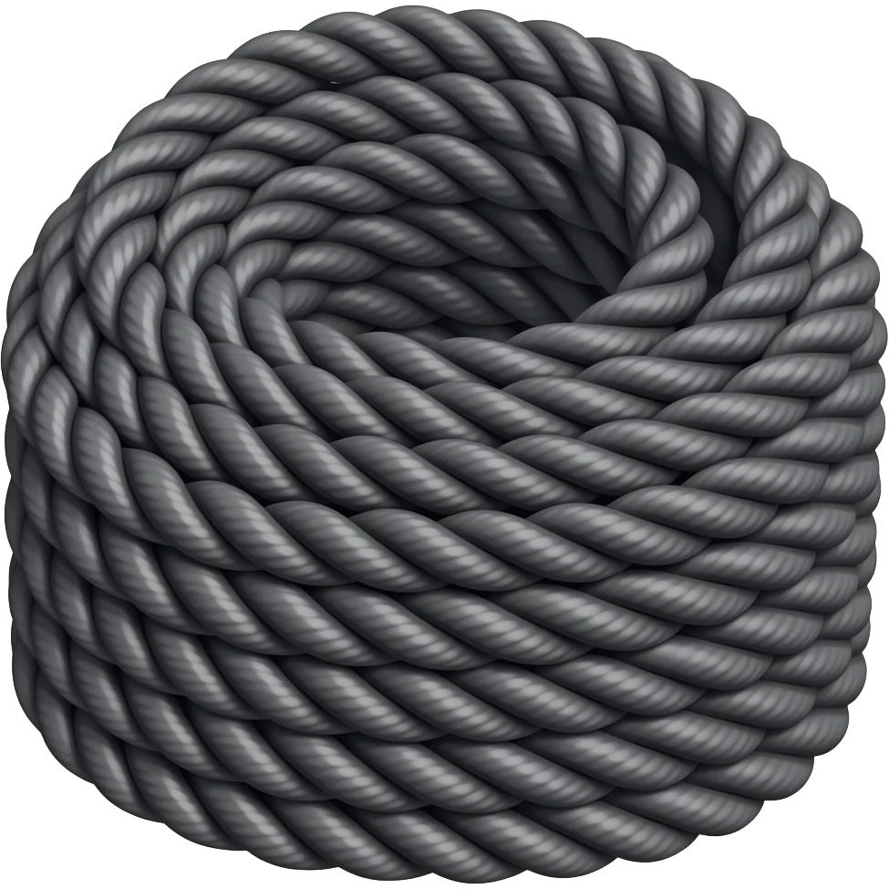 A bundle of black silk rope emoji