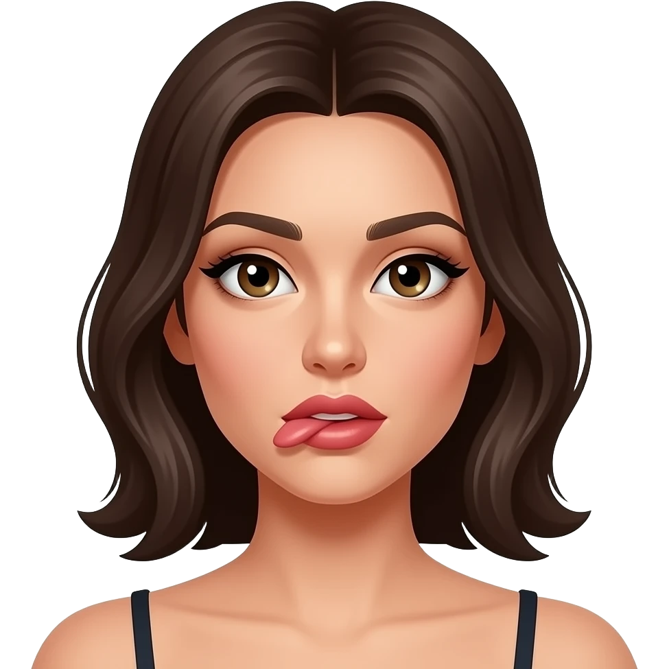 Sexi mujer mordiéndose los labios. emoji