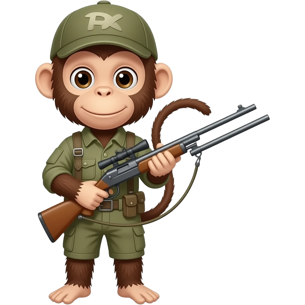 A pretty monkey hunting emoji