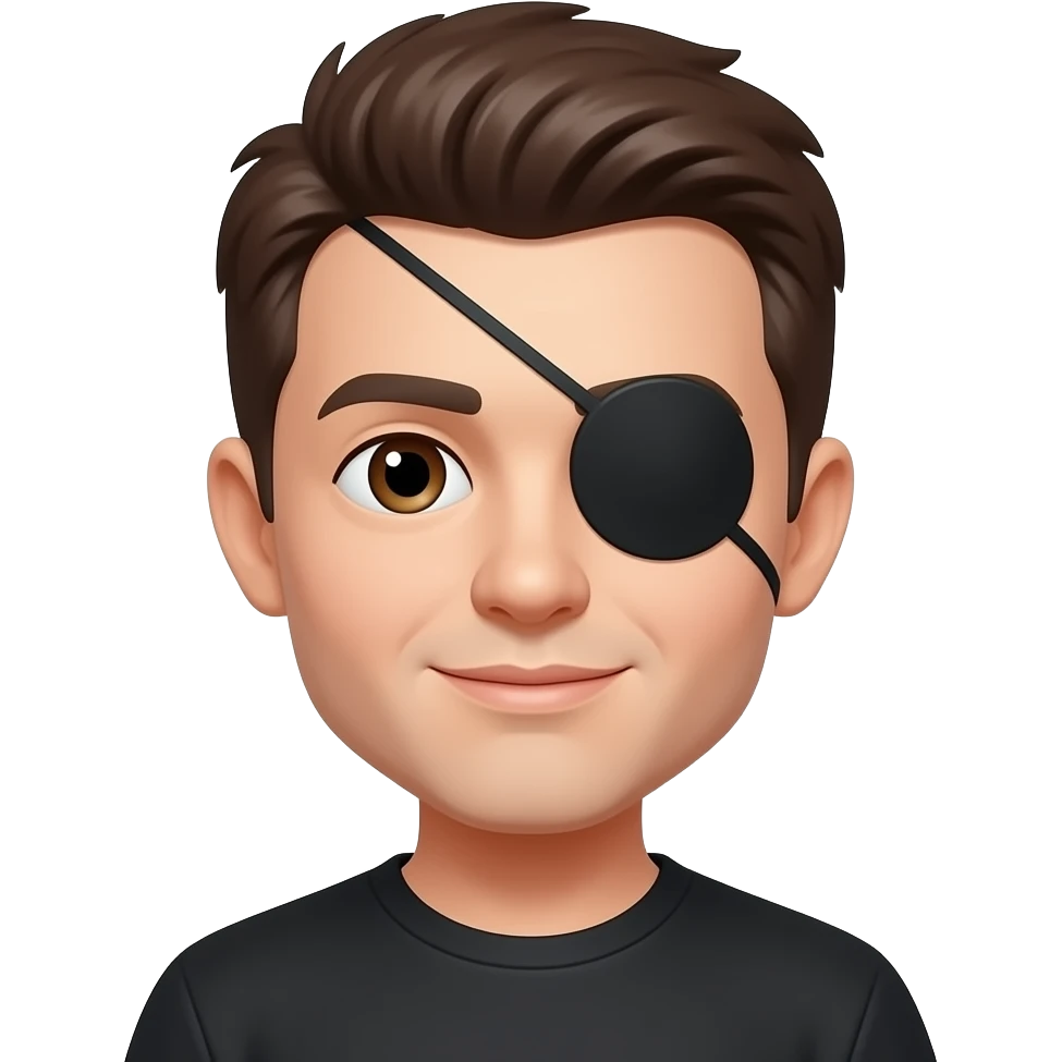 Black patch on left eye emoji