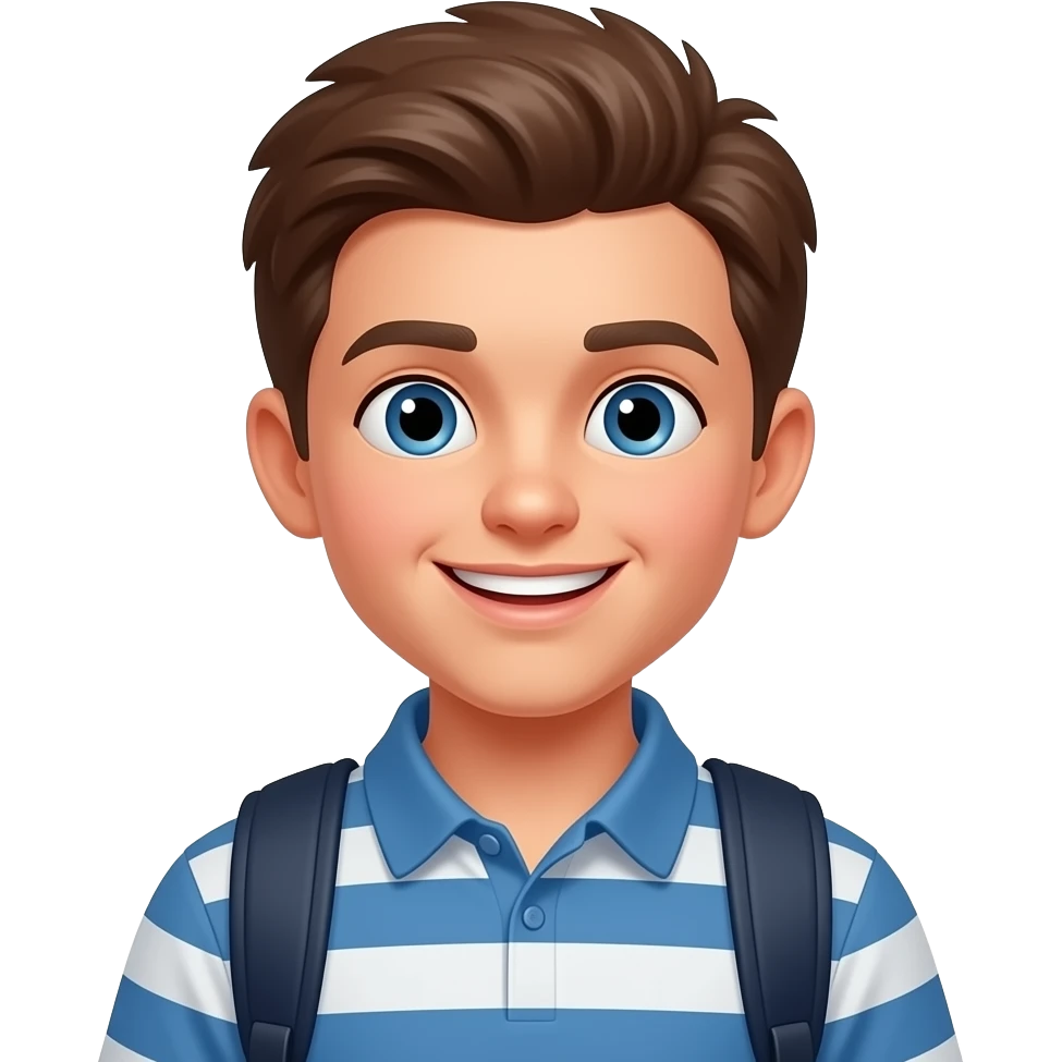 Щаслвий веселий хлопчик учень 10 класу emoji