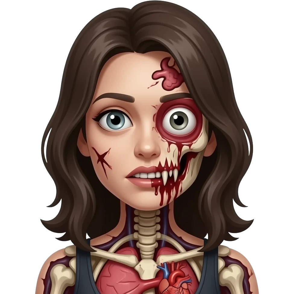 👁️👄🫀🧠🫁🩸🦠🦷🦴👀🧟‍♀️ emoji
