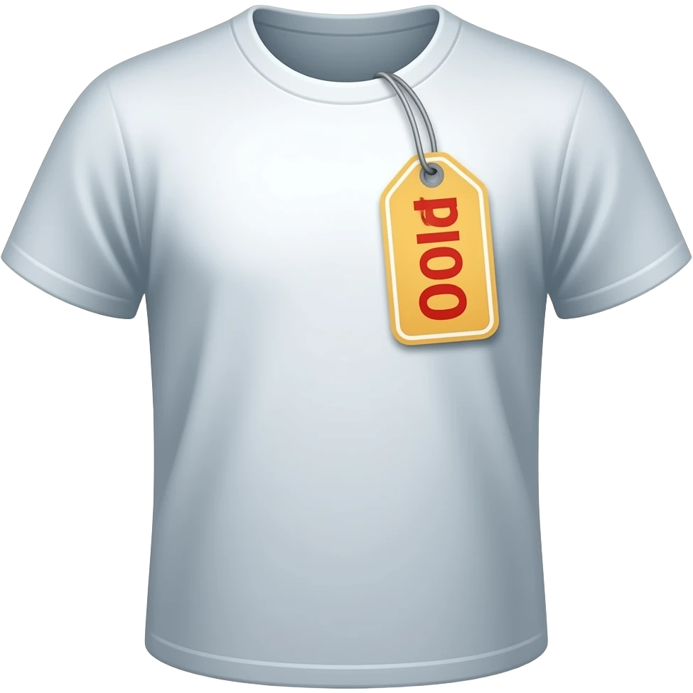 price tag on a t-shirt emoji