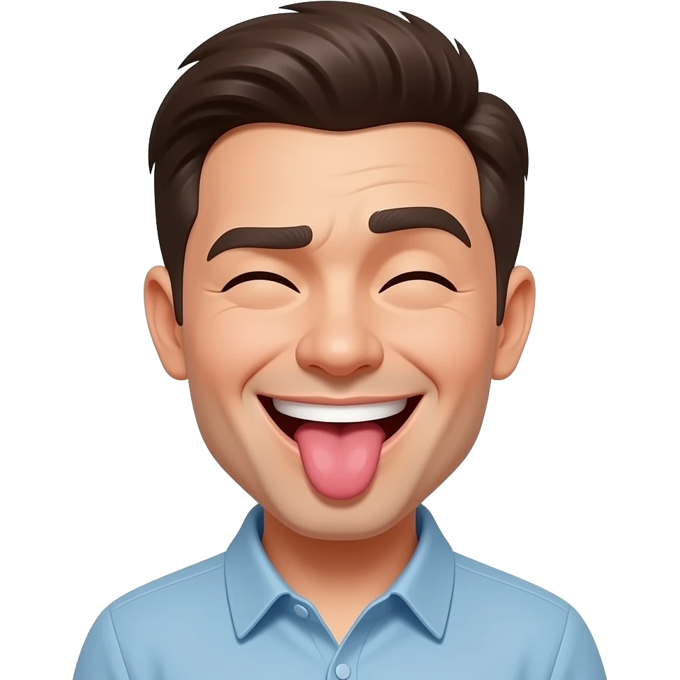 Turn this emoji 😃 into its eyes rolling backwards and its tongue licking its upper lip emoji