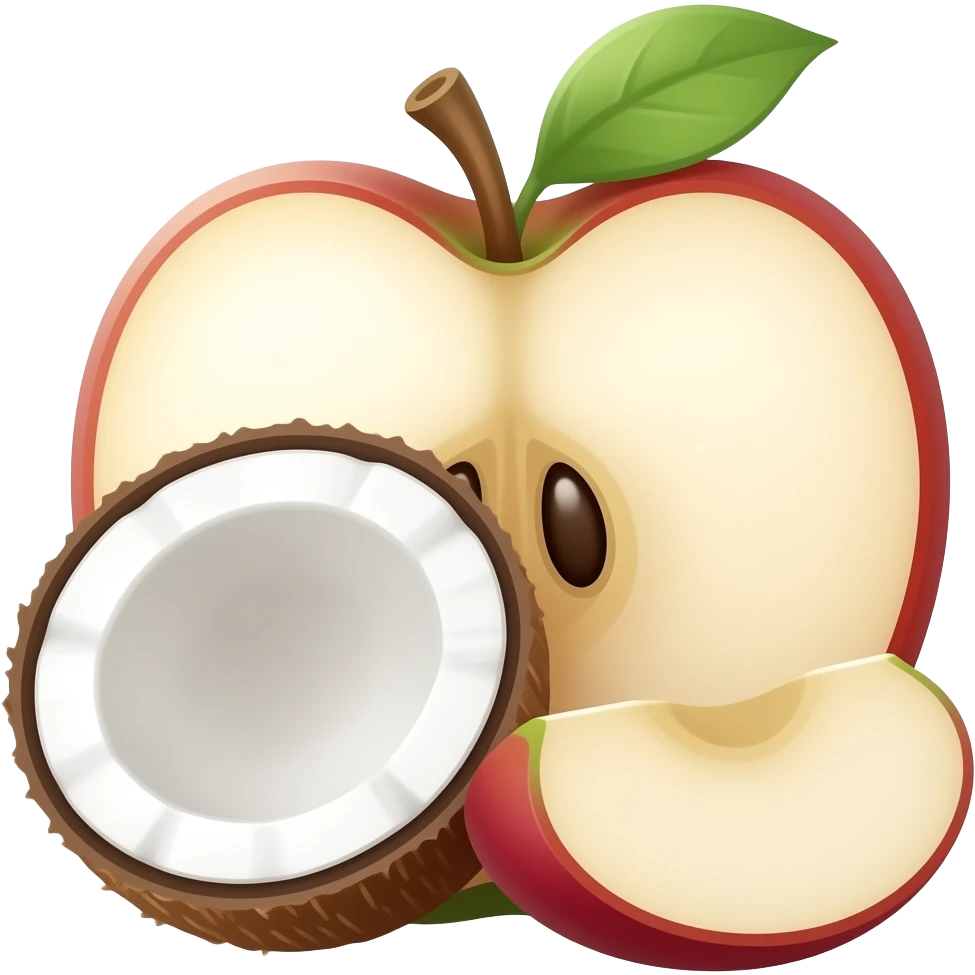 آبمیوه سیب و نارگیل و شیر emoji