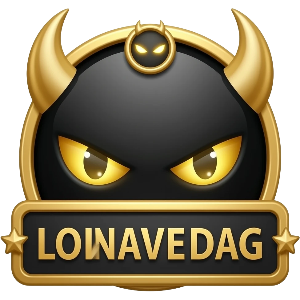 Skin city badge, devil black, and gold emoji