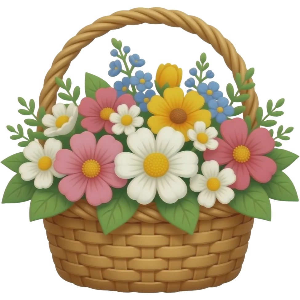 Корзина цветов emoji