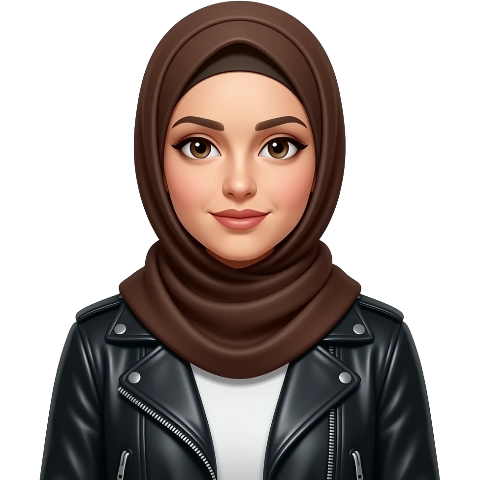 یک زن مسلمان خوشگل ایرانی چرم پوش emoji