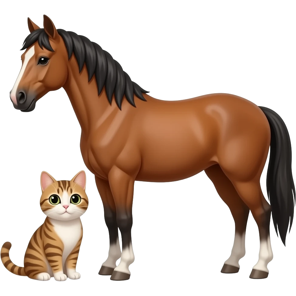 A cat whits a hors emoji