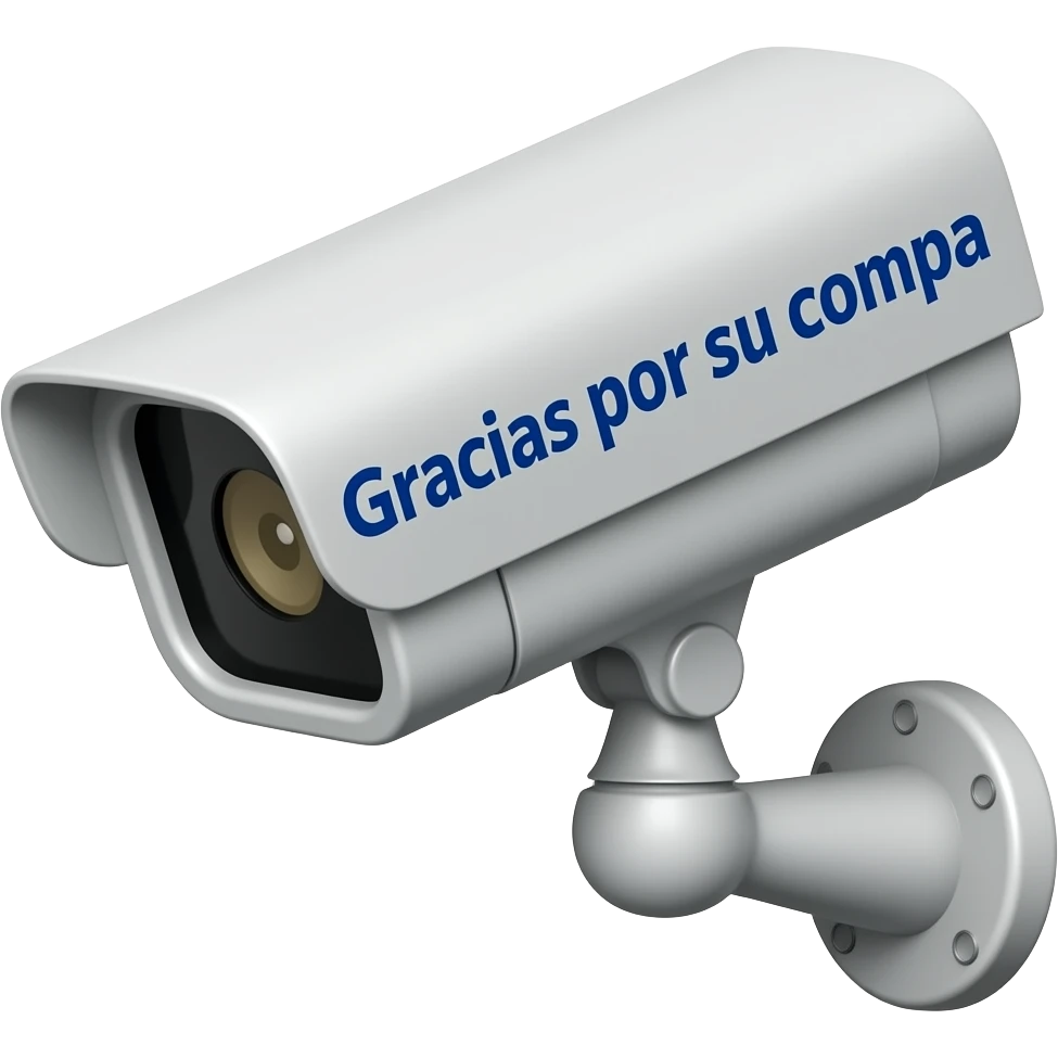 camaras de seguridad agregar texto gracias por su compra en español , esta mal escrito compra emoji