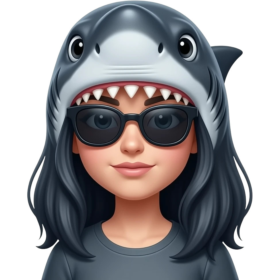 shark girl cool emoji