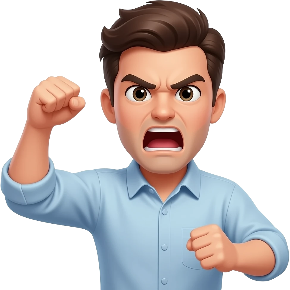 Мужчина кричит на кого-то emoji
