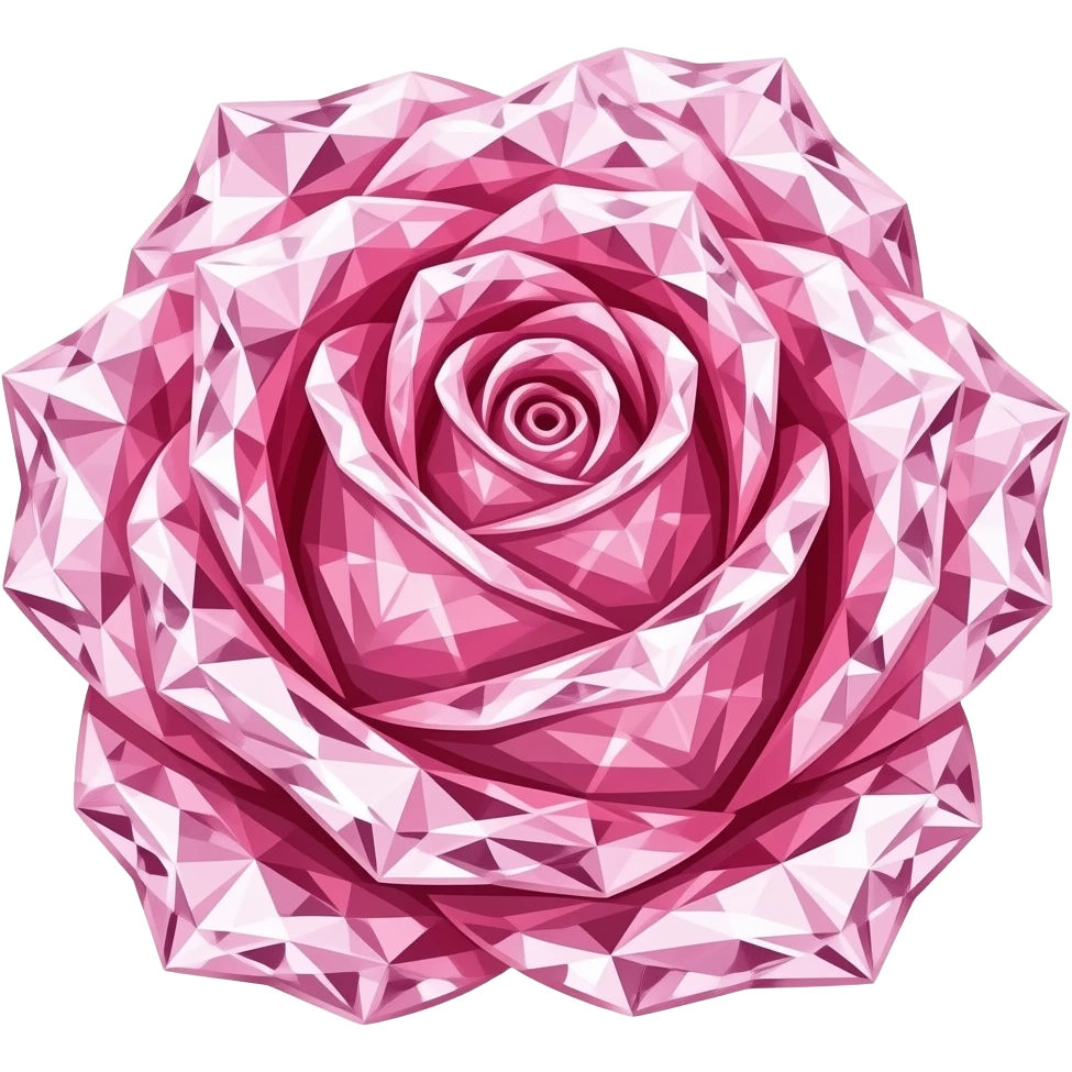 pink rose made of diamond emoji