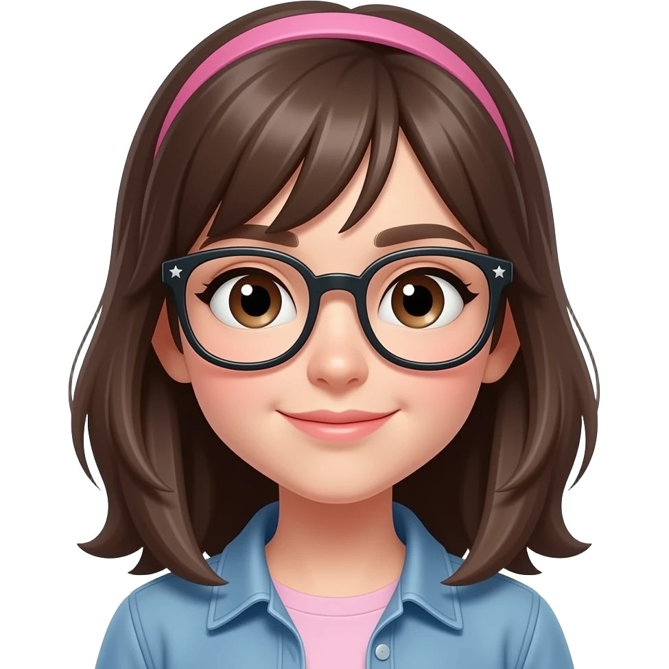 A cassule girli to a girl whith  stars on her glasses emoji