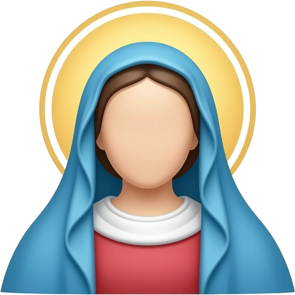 Create a silhoutte small emoji of the virgin mary that i can type on my keyboard emoji