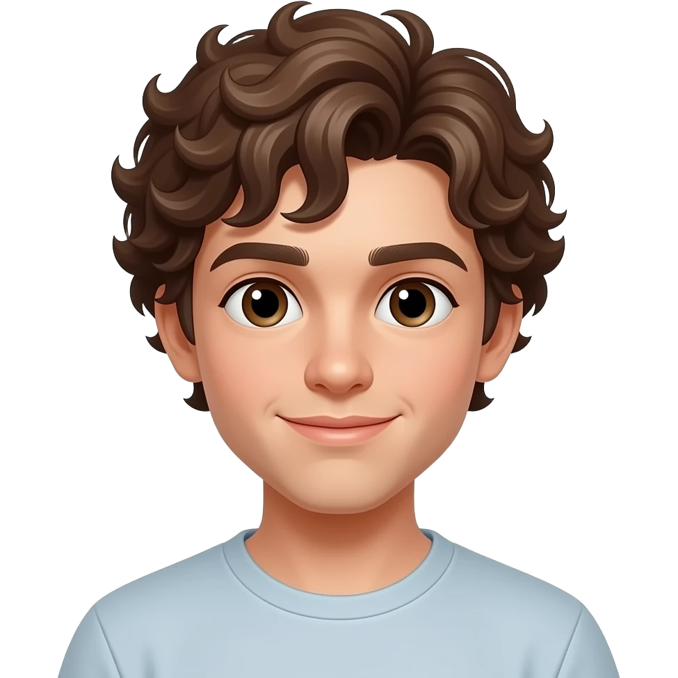 young male with curly brown hair emoji