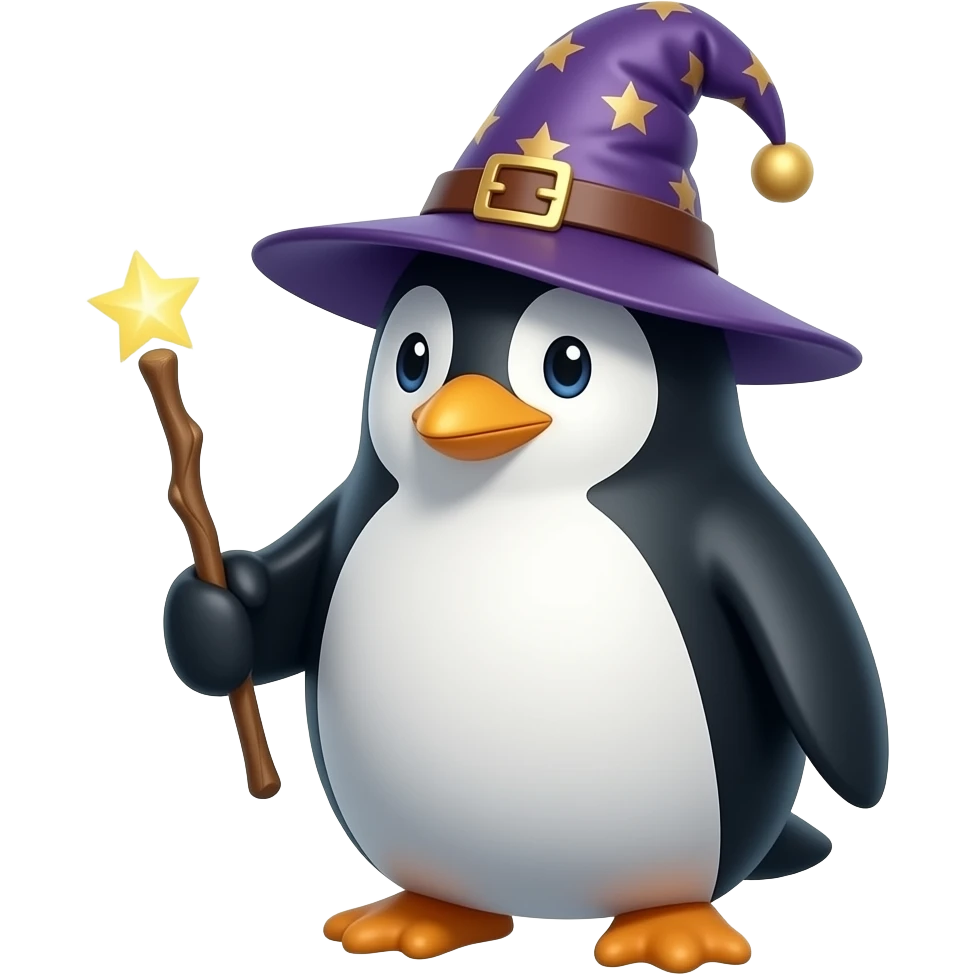 Penguin Wizard emoji