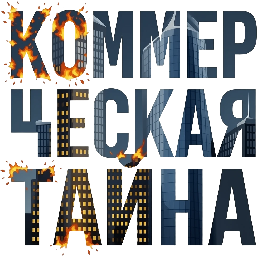 Смотри. Нужно создать смайлик - текст - КОММЕРЧЕСКАЯ ТАЙНА, в стиле бойцовского клуба, может часть букв взрывается как в финале Бойцовского клуба вызрывались небоскрёбы. текст Коммерческая тайна должен быть полность. А буквы горят или взрываются. Сами буквы цвета тёмных небоскрёбов. На русском emoji
