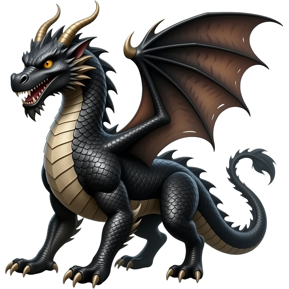 ancient Black dragon DJ, highly detailed, hyper real emoji