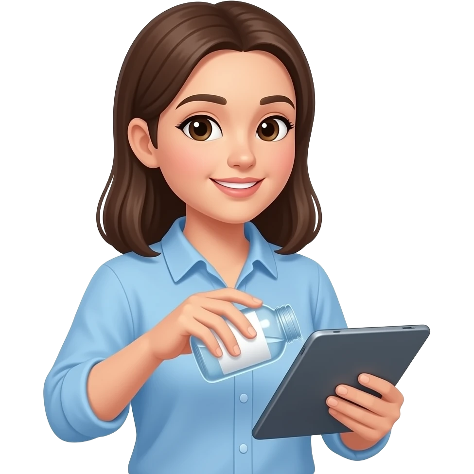 A person taking medicine with water emoji