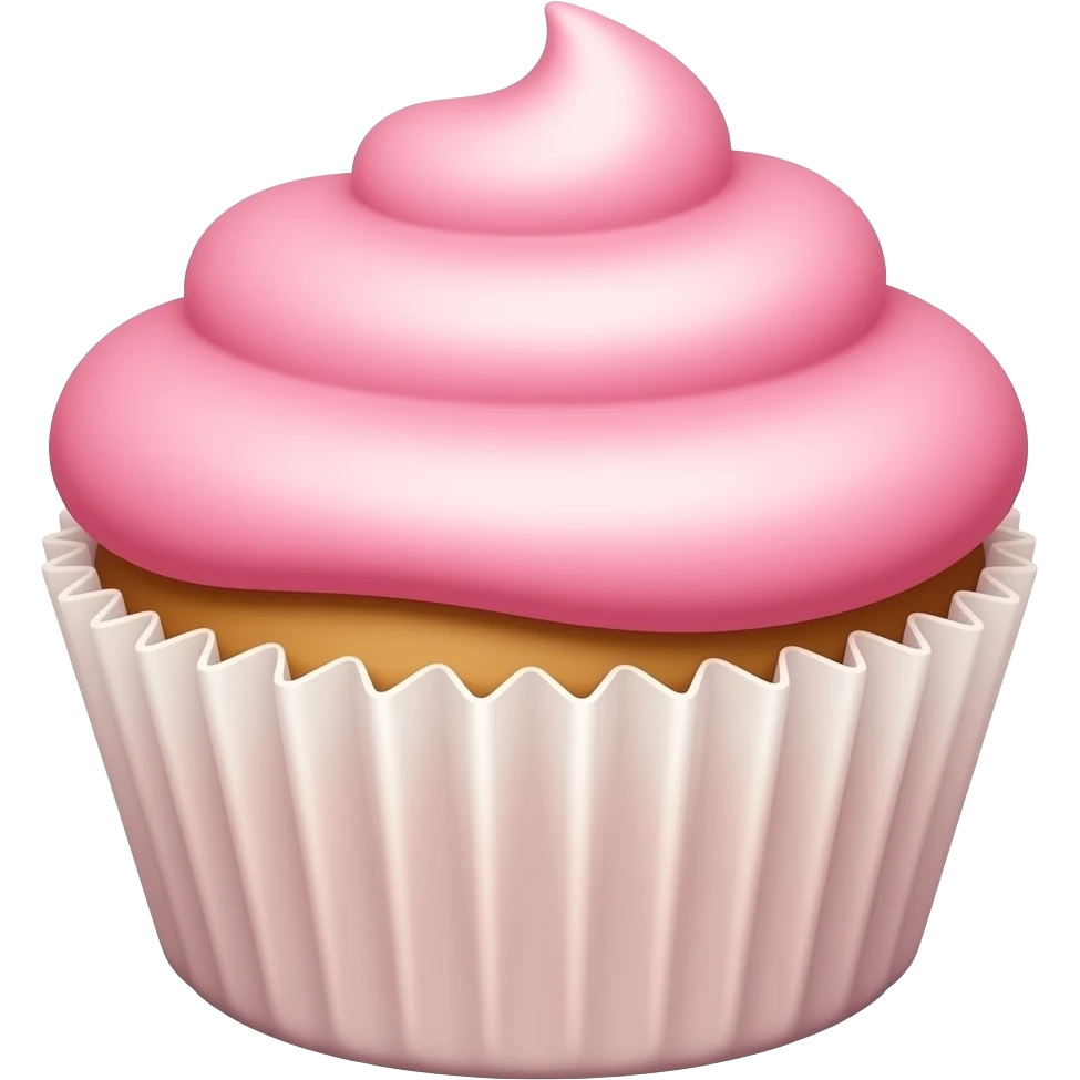 Cupcake with pink icing emoji