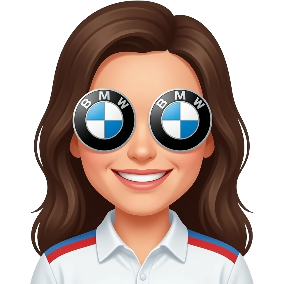 Smiley with BMW logo as eyeballs emoji