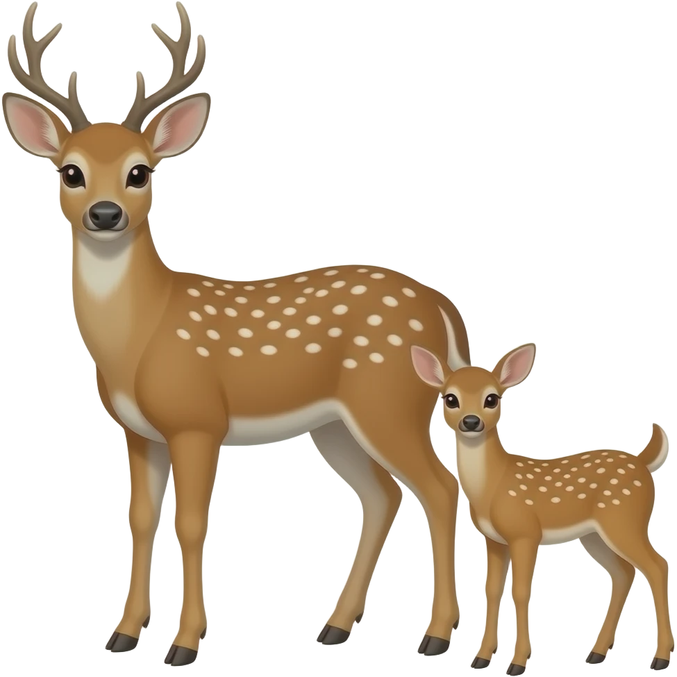 Deer and fawn emoji