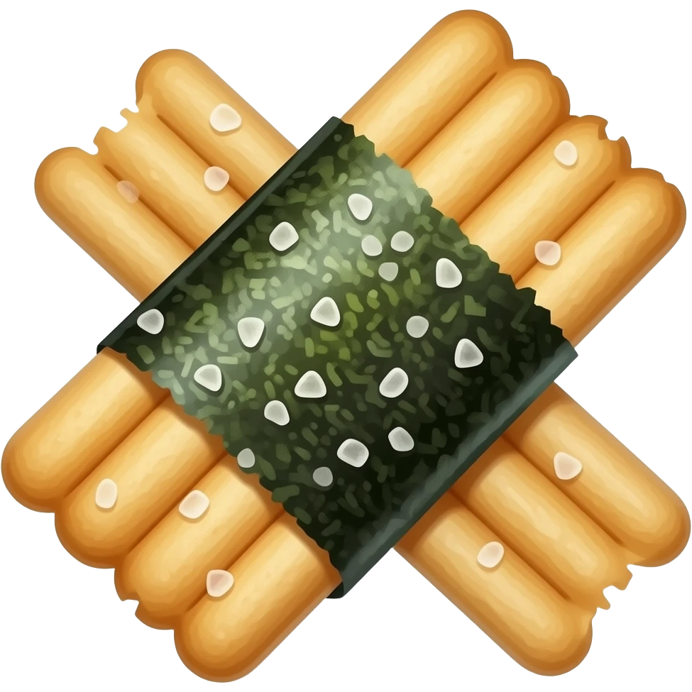 Traditional Japanese Senbei with nori wrapper emoji