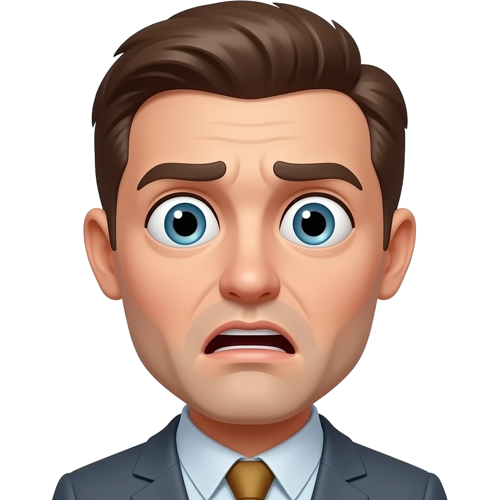 shocked nose emoji with huge terrified eyes, glossy cursed emoji style emoji
