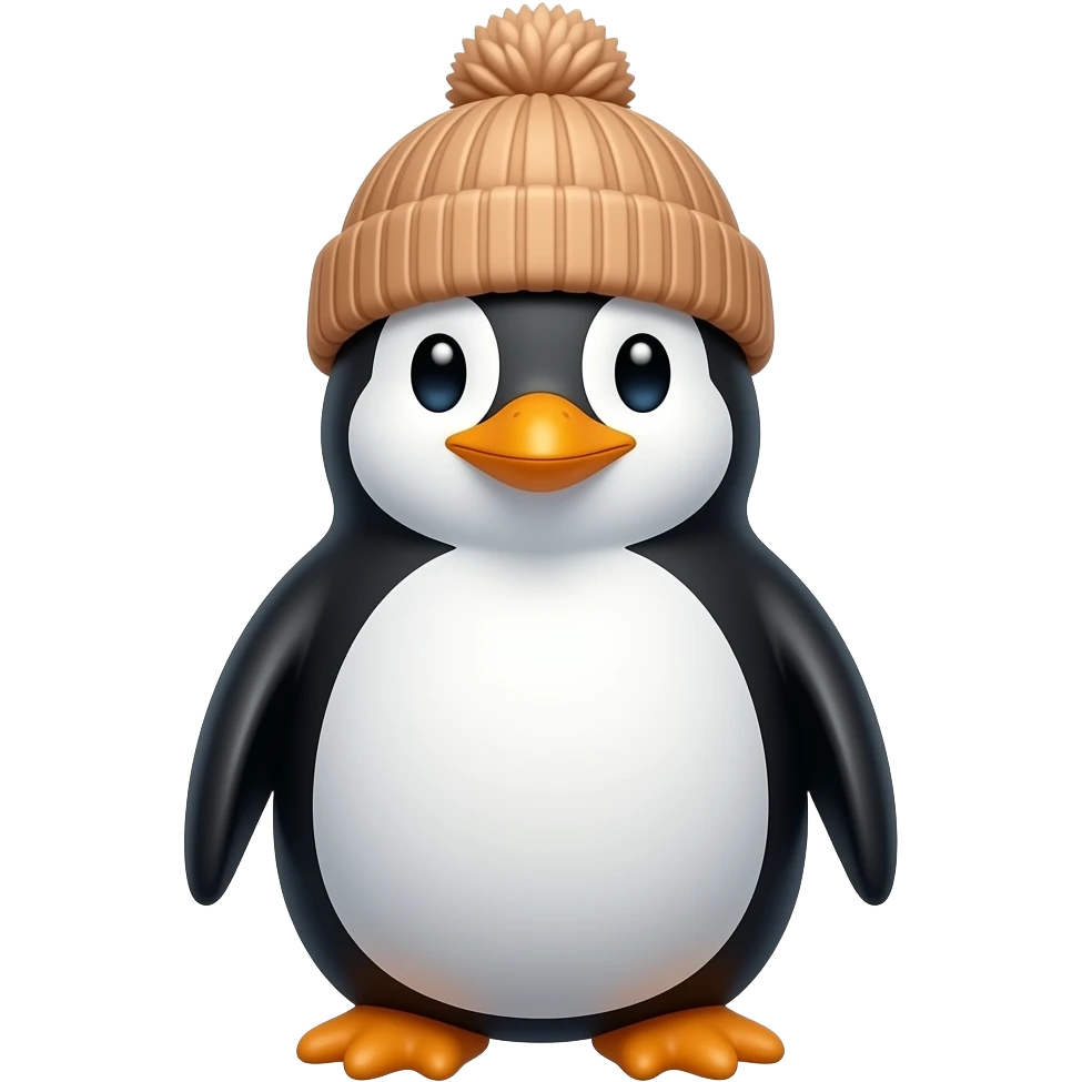 beanie wearing penguin emoji