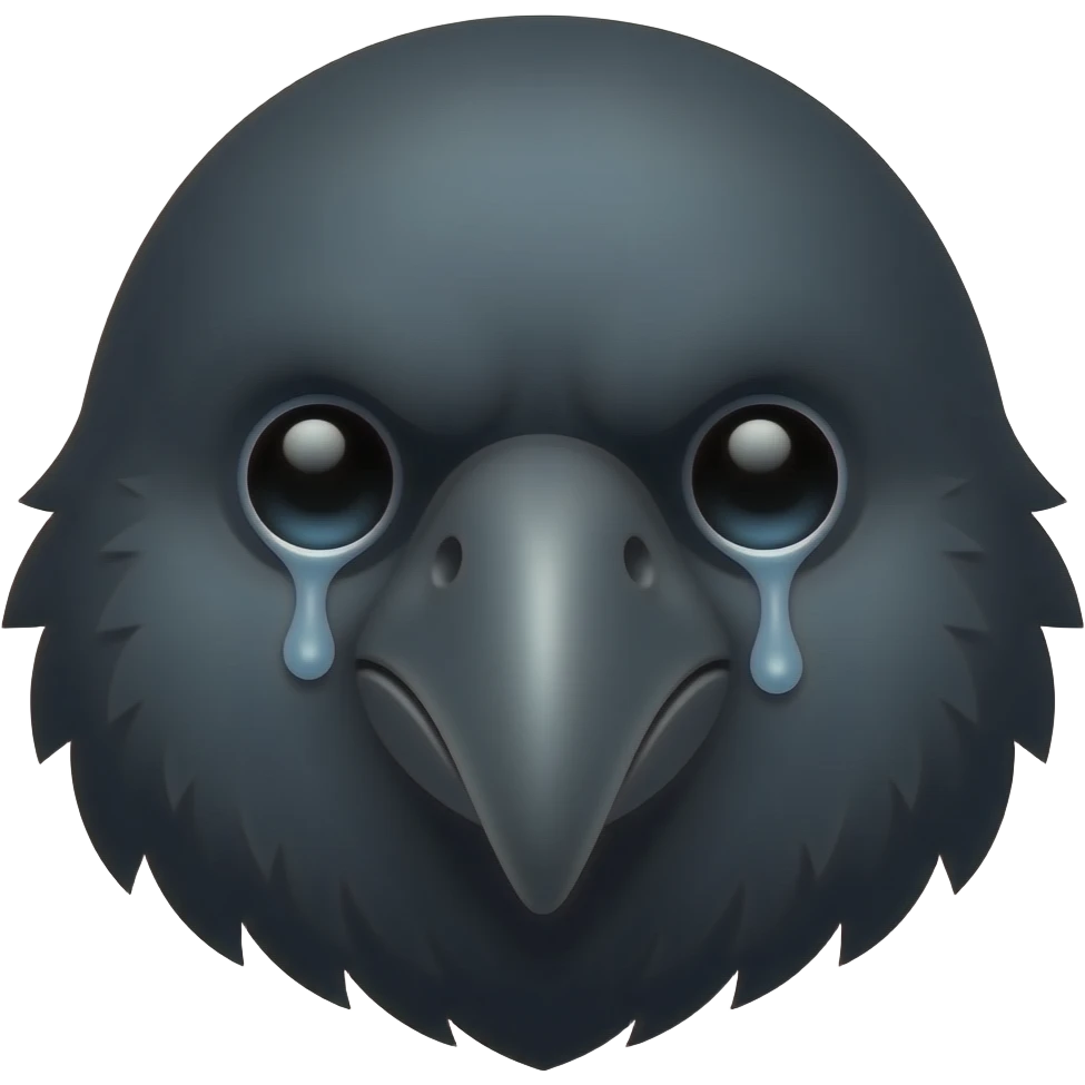 Sad crow face emoji