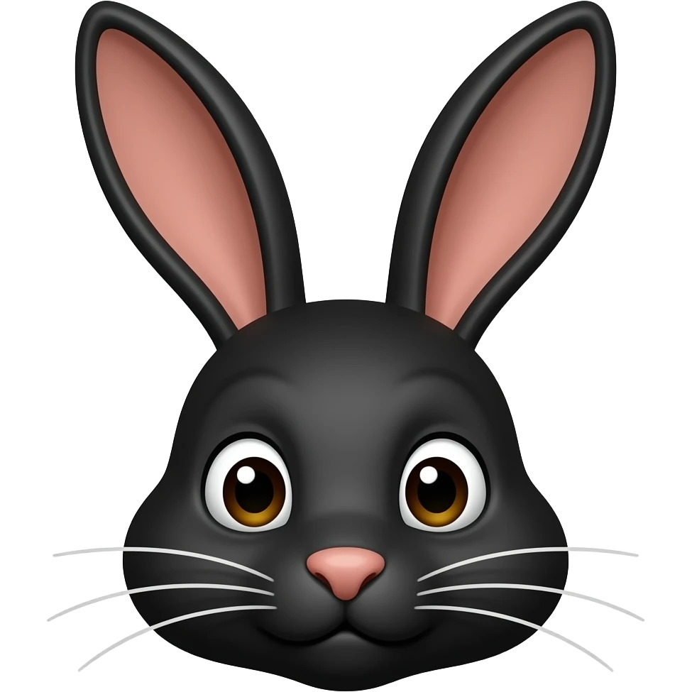 Black bunny only head emoji