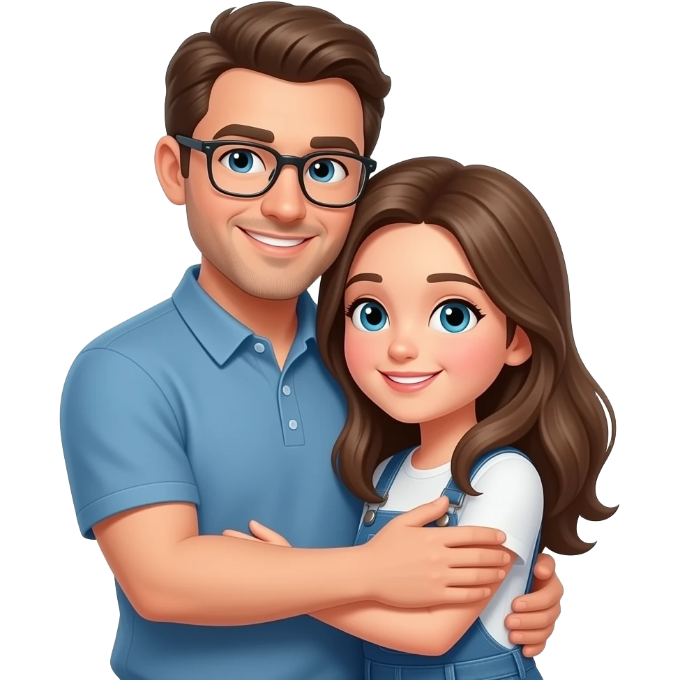 Man hugging girl emoji