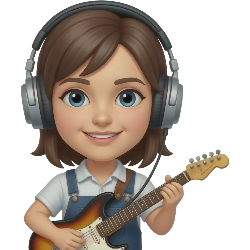 Guitarists with Headphones, 1 person emoji