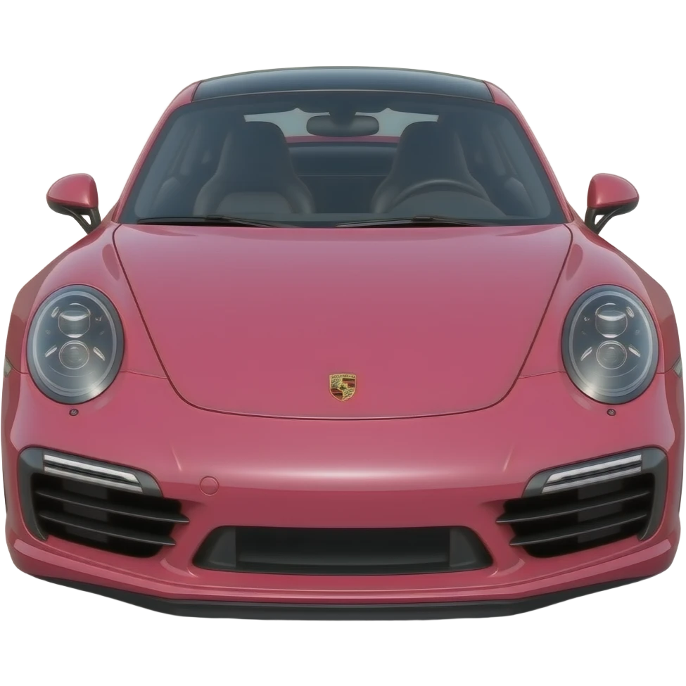glossy pink-red porsche 911 turbo s , hyper real, highly detailed emoji