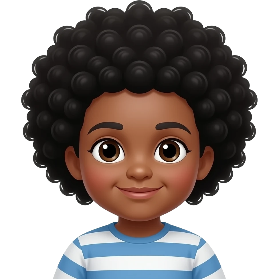 niño gordito pelo negro afro que se vea mas mayor emoji