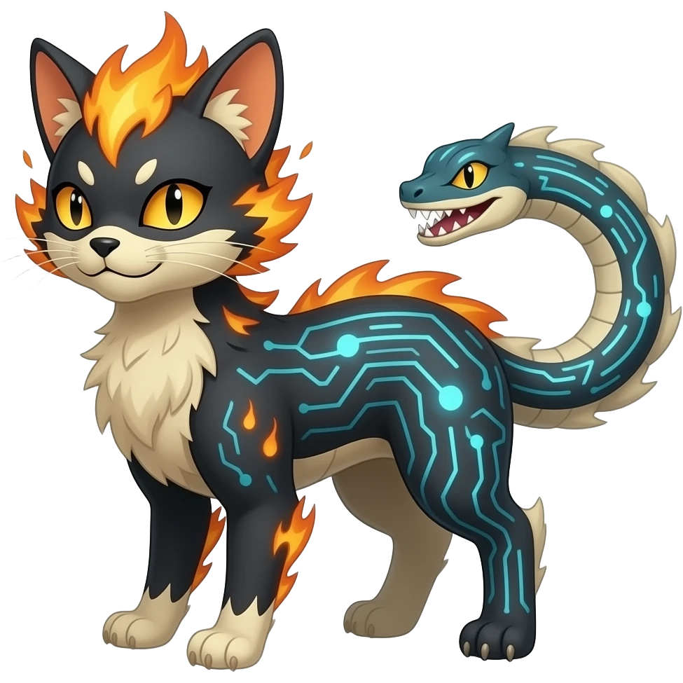 Houndour-Torracat-Zorua- Salandit-Fennekin-Fakémon-Digimon-fusion (full body) emoji