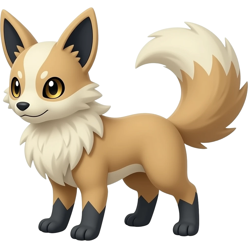 Houndour-Electrike-Litten-Zorua-Fakemon-hybrid, full body emoji