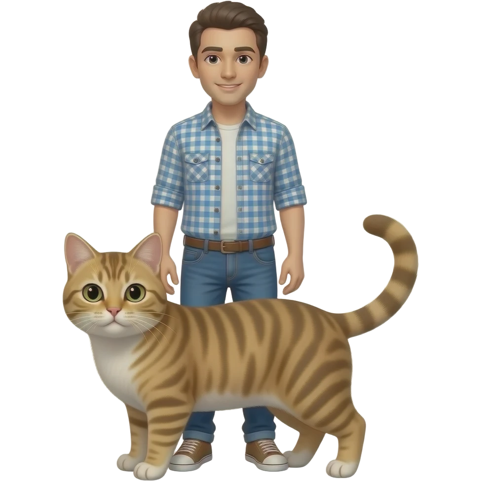 a half invisible cat with a human on top of it emoji