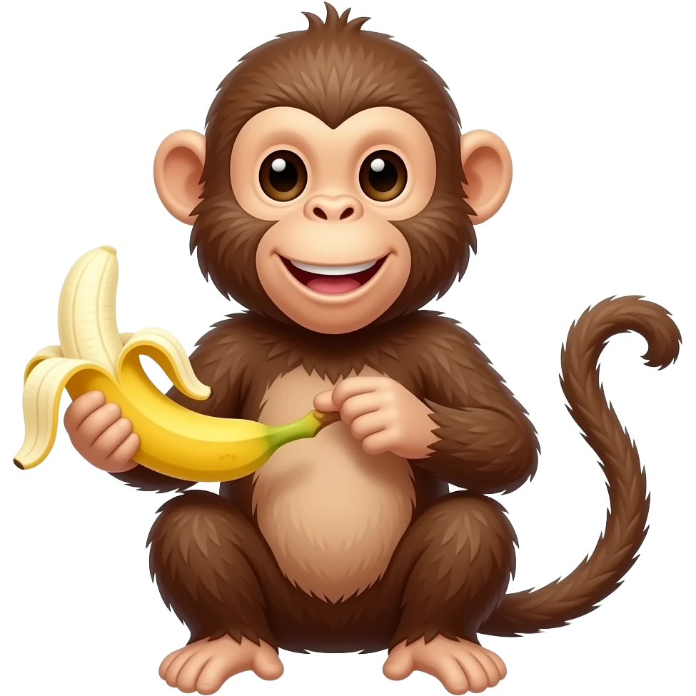 🐒🍌 monkey eats banana emoji
