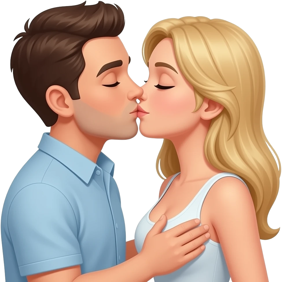 men kiss  breast emoji