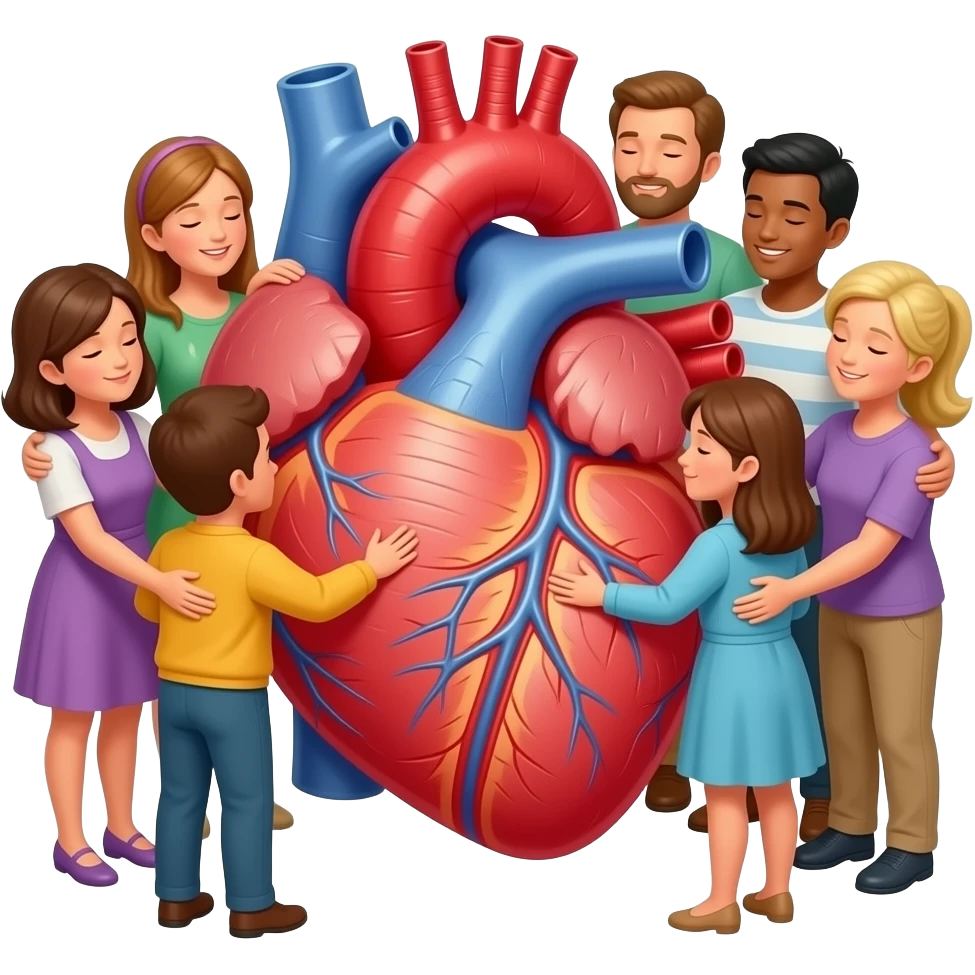 Meaning: A new, living heart (🫀) combined with people (🫂), symbolizing the promise: "I will be their God, and they shall be my people". emoji