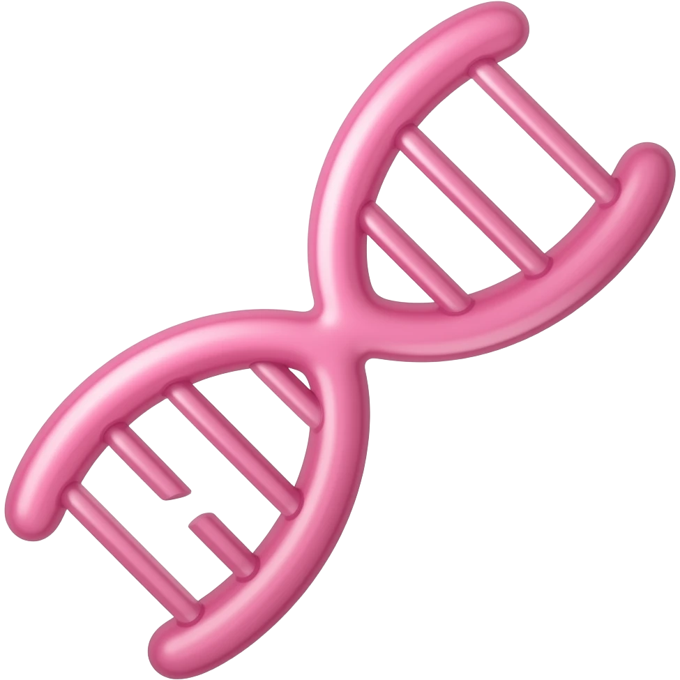 pink chromosome on white background without connections as lines between arms emoji