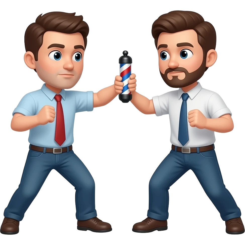 barbero peleando con cliente emoji