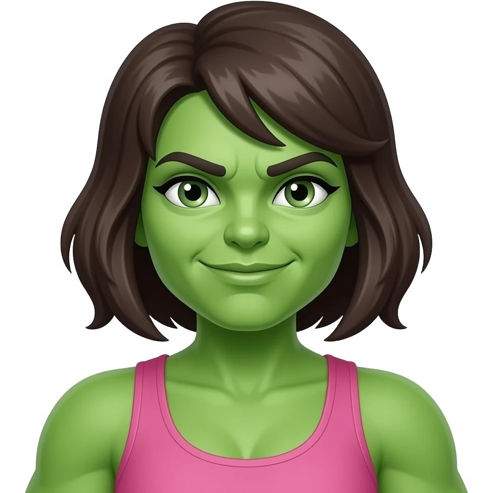 the hulk but instead of green man it’s a pink girl hulk emoji