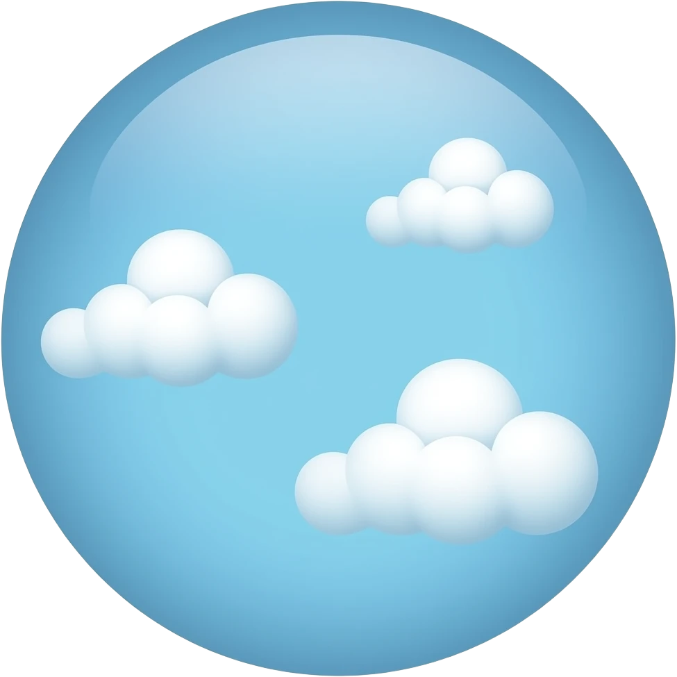 gradient blue circle with clouds emoji